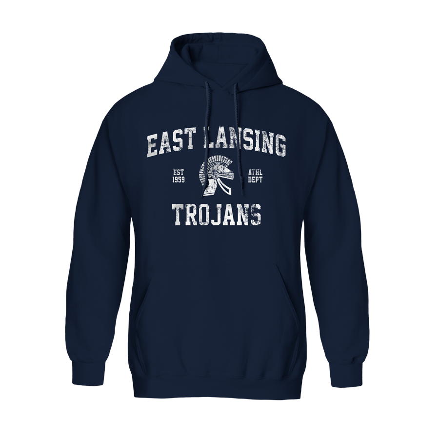 East Lansing Trojans Classic Hoodie Vintage Lansing Clothing